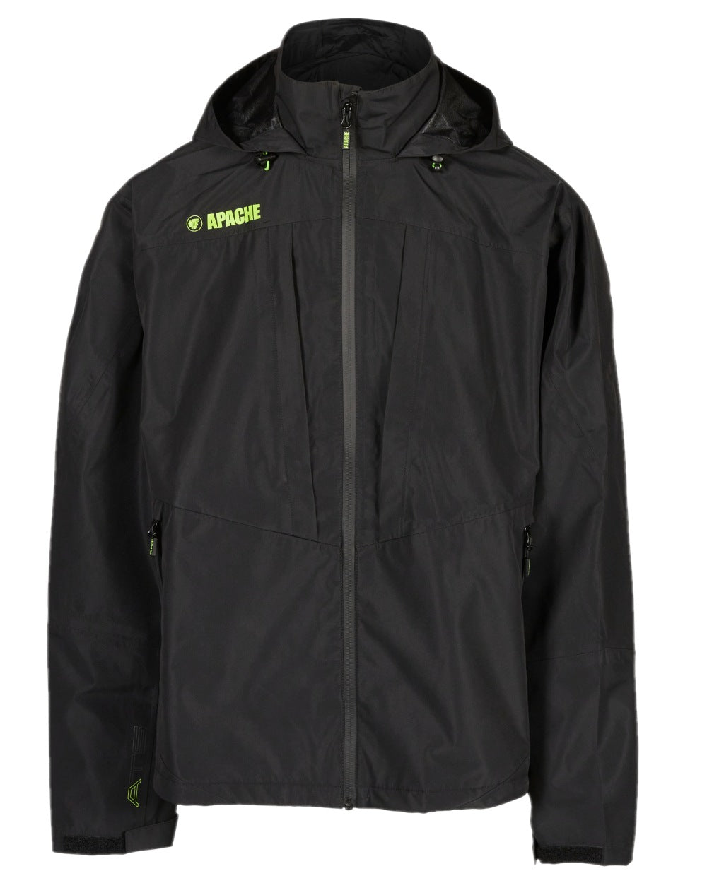 Black Coloured Apache Mens Ottawa Stretch Waterproof Jacket on white background 
