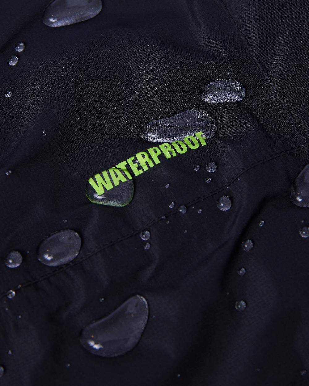 Black Coloured Apache Mens Quebec Waterproof Over Trousers on white background 