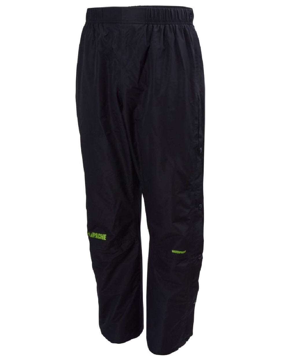 Black Coloured Apache Mens Quebec Waterproof Over Trousers on white background 