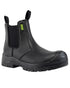 Black Coloured Apache Mens Brooks Recycled Leather Dealer Boots on white background 