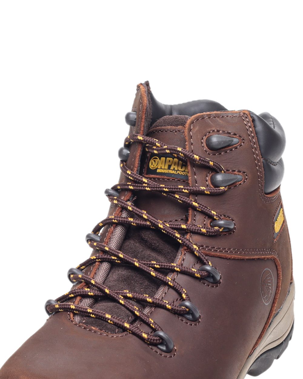 Brown Coloured Apache Mens S3 Nubuck Water Resistant Safety Hikers on white background 