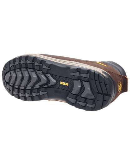 Brown Coloured Apache Mens S3 Nubuck Water Resistant Safety Hikers on white background 