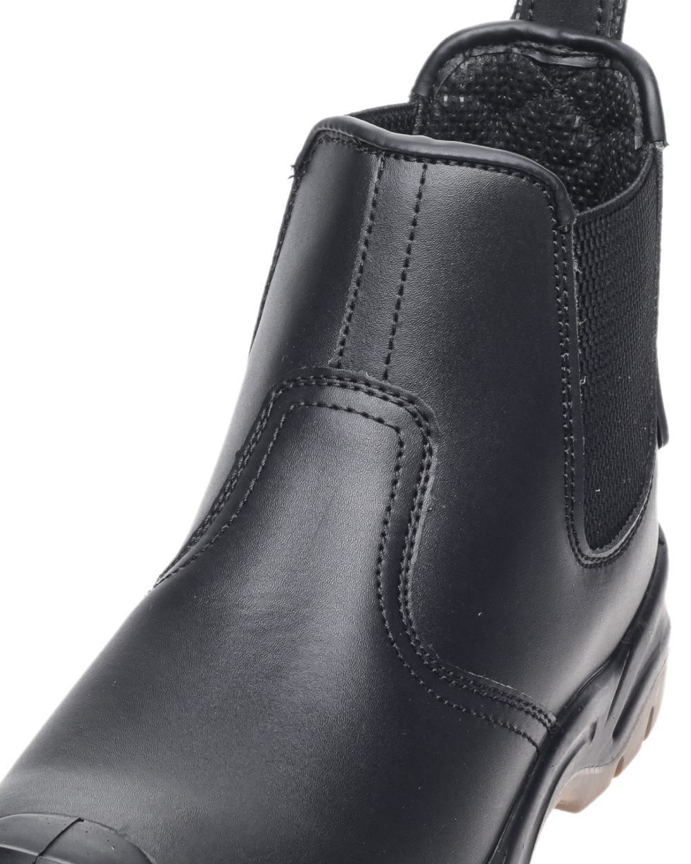 Black Coloured Apache Mens Safety Dealer Boots on white background 