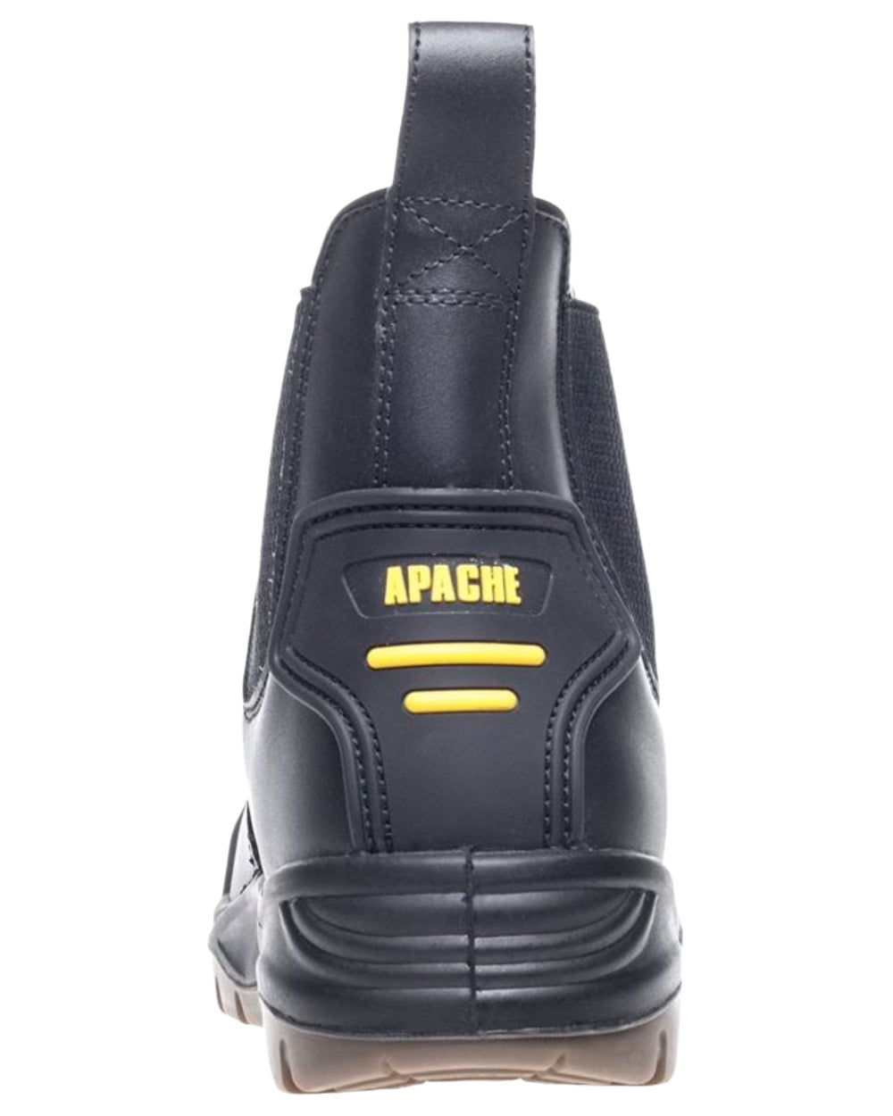 Black Coloured Apache Mens Safety Dealer Boots on white background 