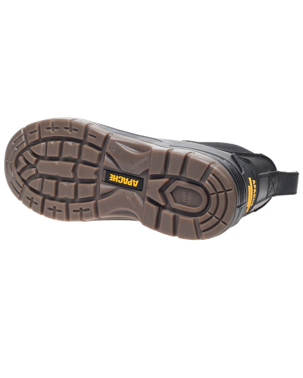 Black Coloured Apache Mens Safety Dealer Boots on white background 