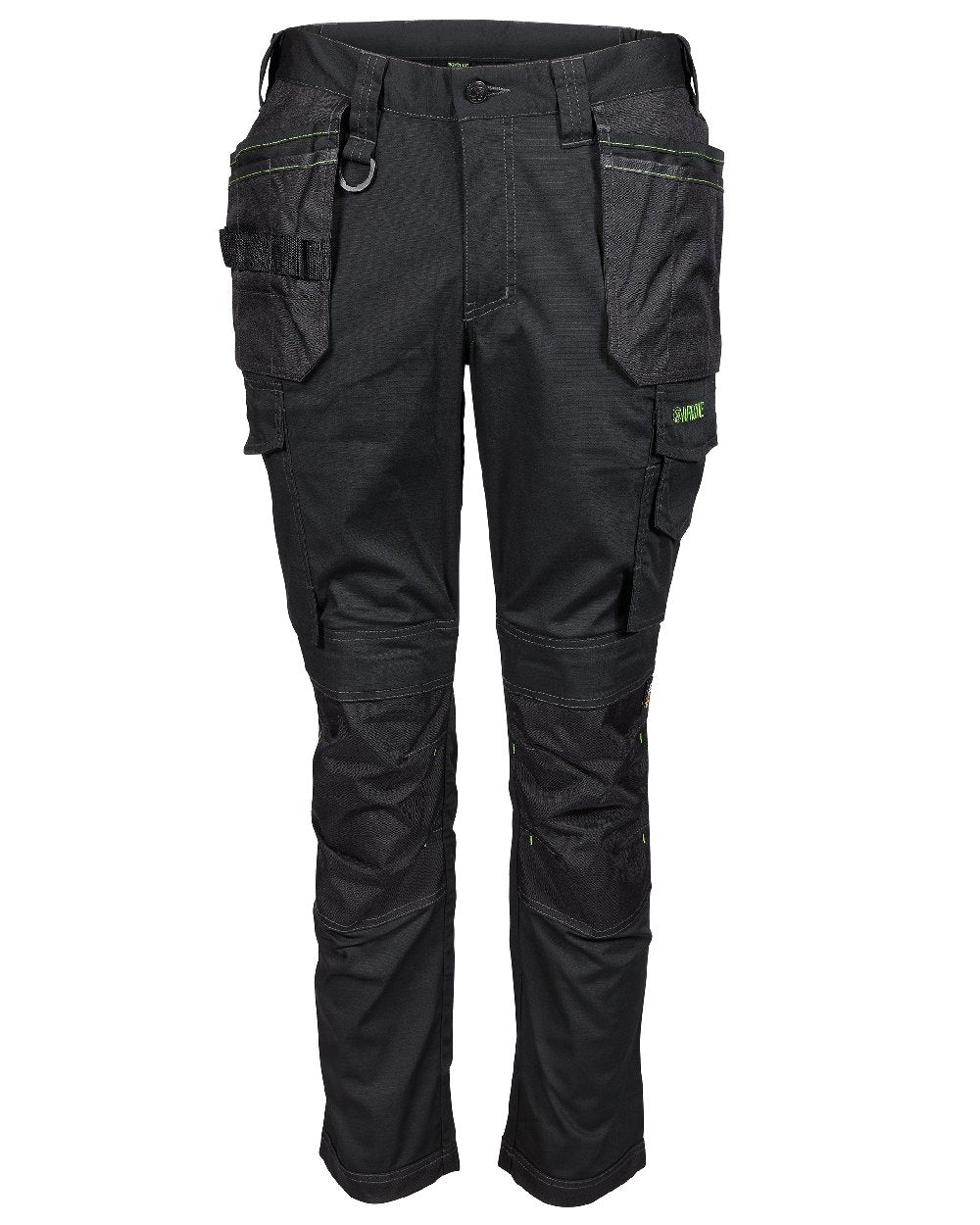 Black Coloured Apache Mens Sudbury Stretch Slim Fit Trousers on white background 