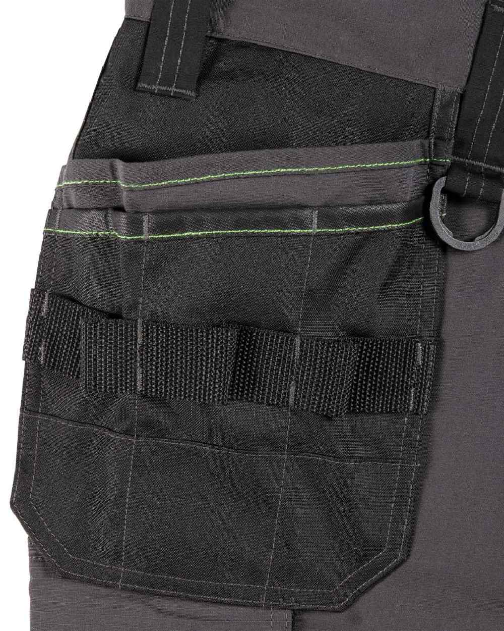 Grey Black Coloured Apache Mens Sudbury Stretch Slim Fit Trousers on white background 