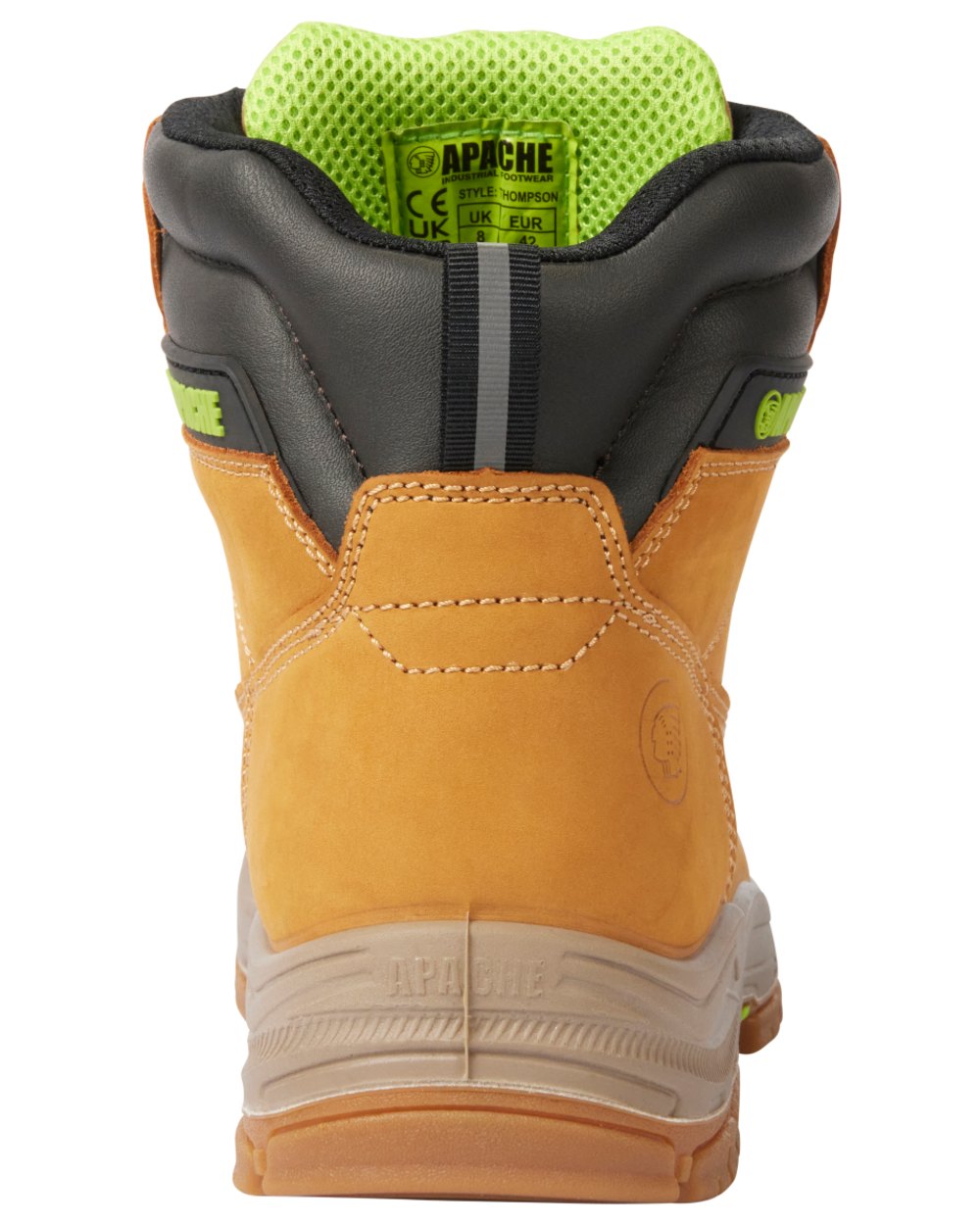 Wheat Coloured Apache Mens Thompson Waterproof Safety Boots on white background 
