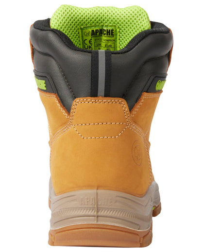 Wheat Coloured Apache Mens Thompson Waterproof Safety Boots on white background 
