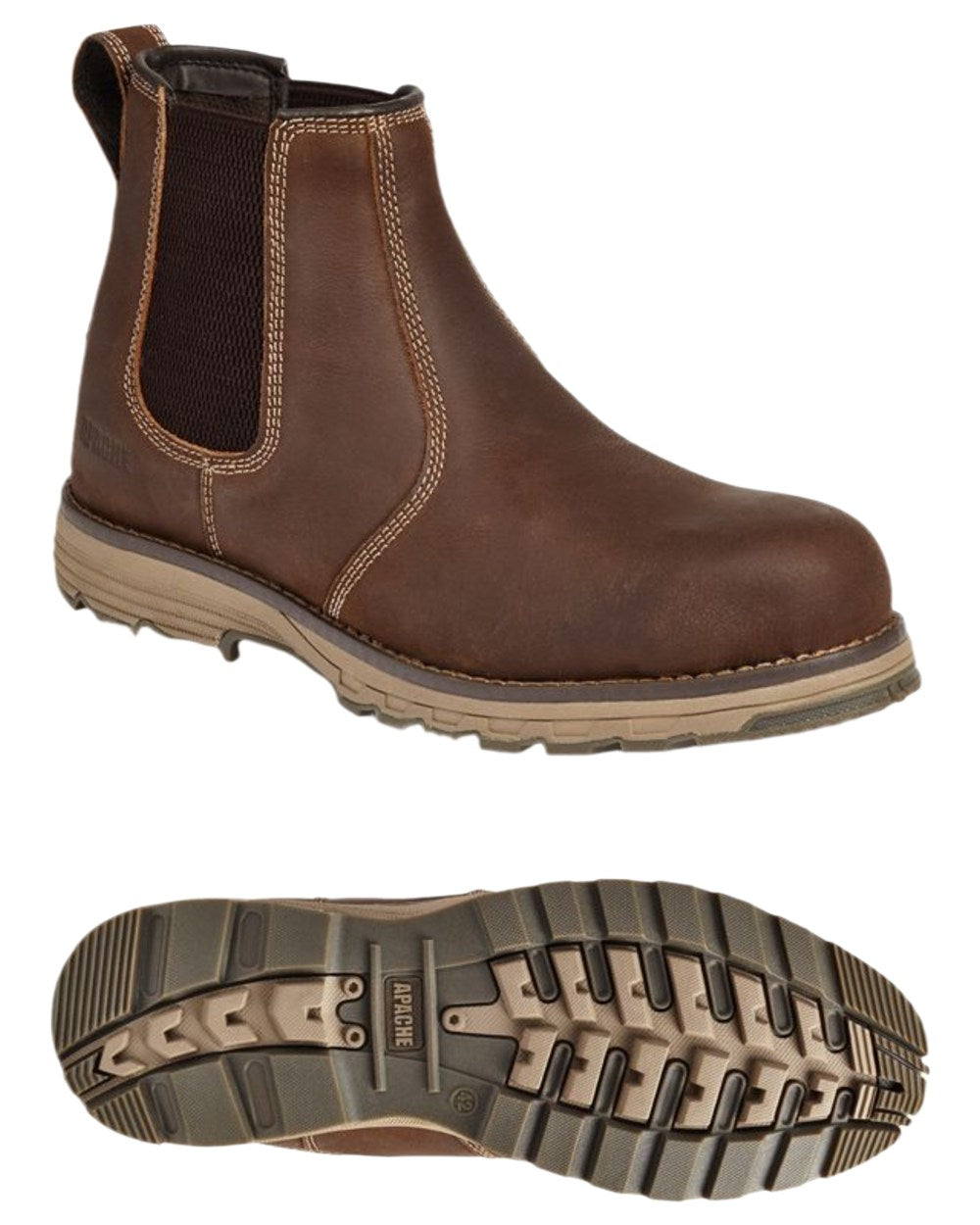 Brown Coloured Apache Mens Water Resistant Flyweight Dealer Boots on white background 