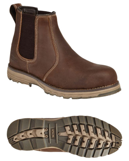 Brown Coloured Apache Mens Water Resistant Flyweight Dealer Boots on white background 