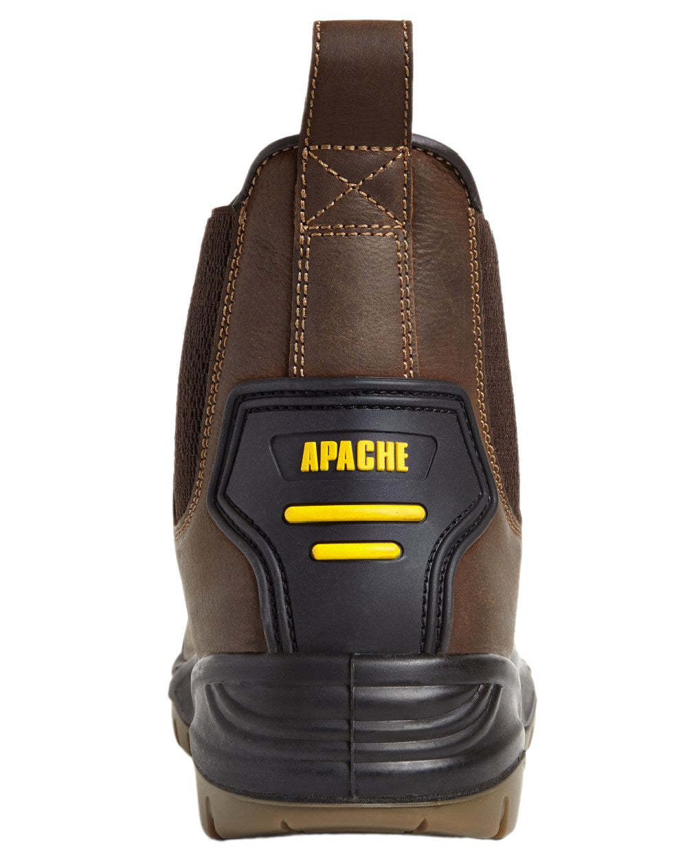 Brown Coloured Apache Mens Water Resistant Safety Dealer Boots on white background 