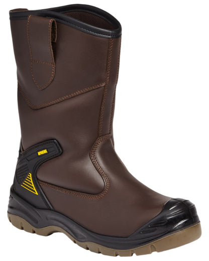 Brown Coloured Apache Mens Waterproof Rigger Boots on white background 
