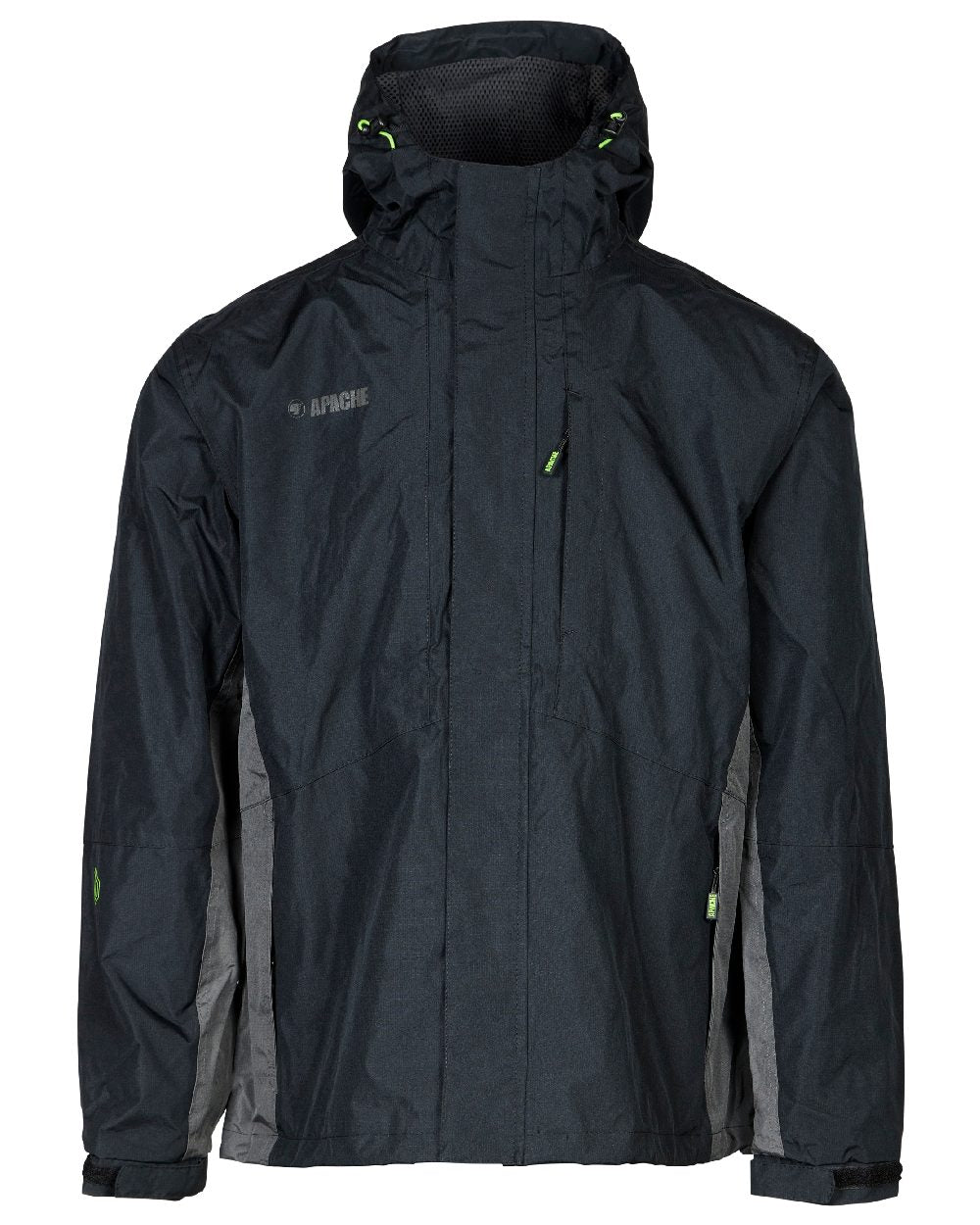 Black Charcoal Coloured Apache Mens Welland Waterproof Jacket on white background 