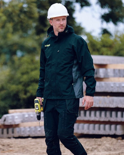 Black Charcoal Coloured Apache Mens Welland Waterproof Jacket on outdoor background 