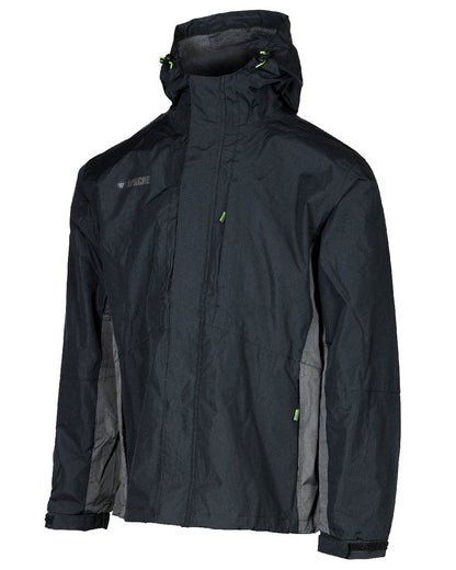 Black Charcoal Coloured Apache Mens Welland Waterproof Jacket on white background 