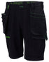 Black Coloured Apache Mens Whistler 4 Way Stretch Shorts on white background 