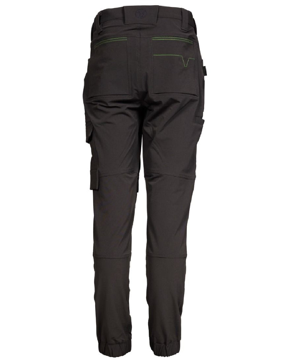 Grey Black Coloured Apache Mens Yellowknife Elasticated Hem 4 Way Stretch Trousers on white background 