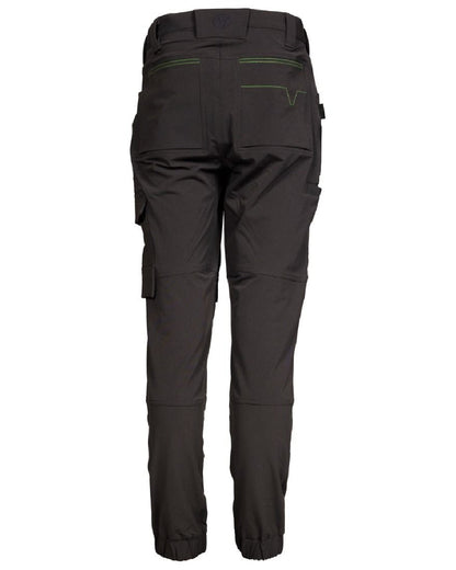 Grey Black Coloured Apache Mens Yellowknife Elasticated Hem 4 Way Stretch Trousers on white background 
