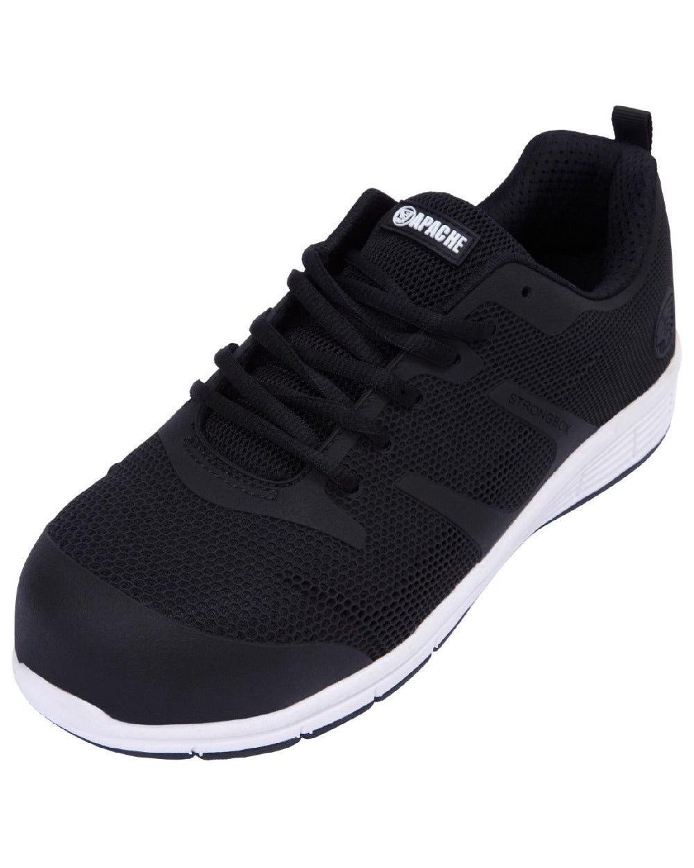 Black Coloured Apache Vault Lightweight Sports Trainer Shoes on white background 