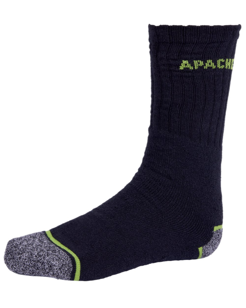 Black Grey Coloured Apache Burlington 3 Pack Work Socks on white background 