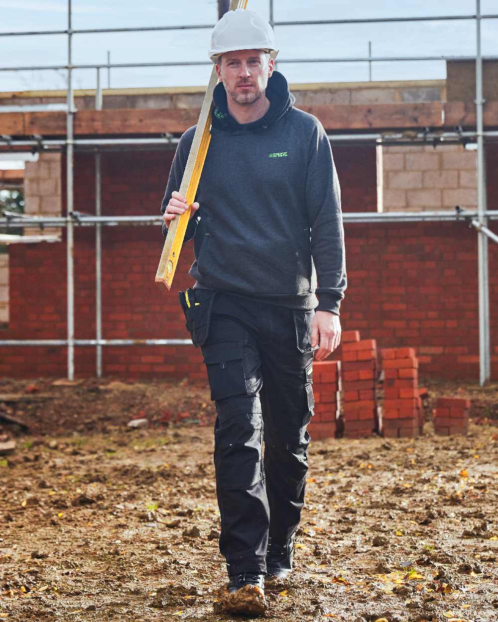 Black Coloured Apache Mens APKHT Two Holster Trousers on outdoor background 