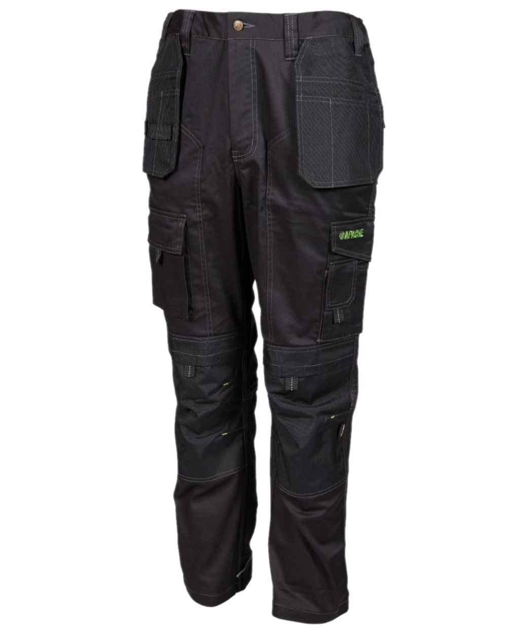 Black Coloured Apache Mens APKHT Two Holster Trousers on white background 