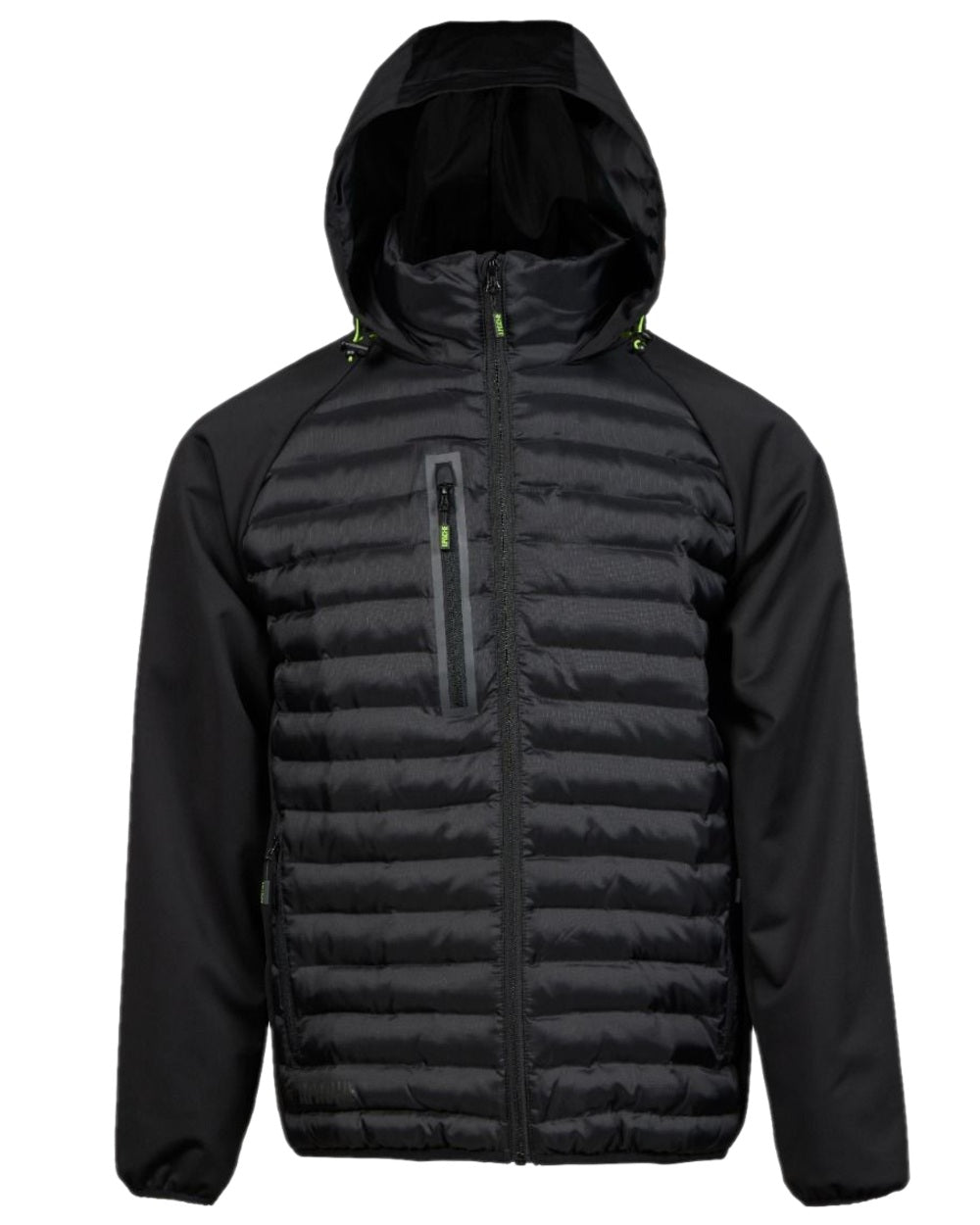 Black Coloured Apache Mens Ashcroft Hybrid Jacket on white background 