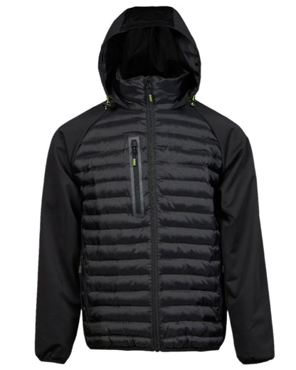 Black Coloured Apache Mens Ashcroft Hybrid Jacket on white background 