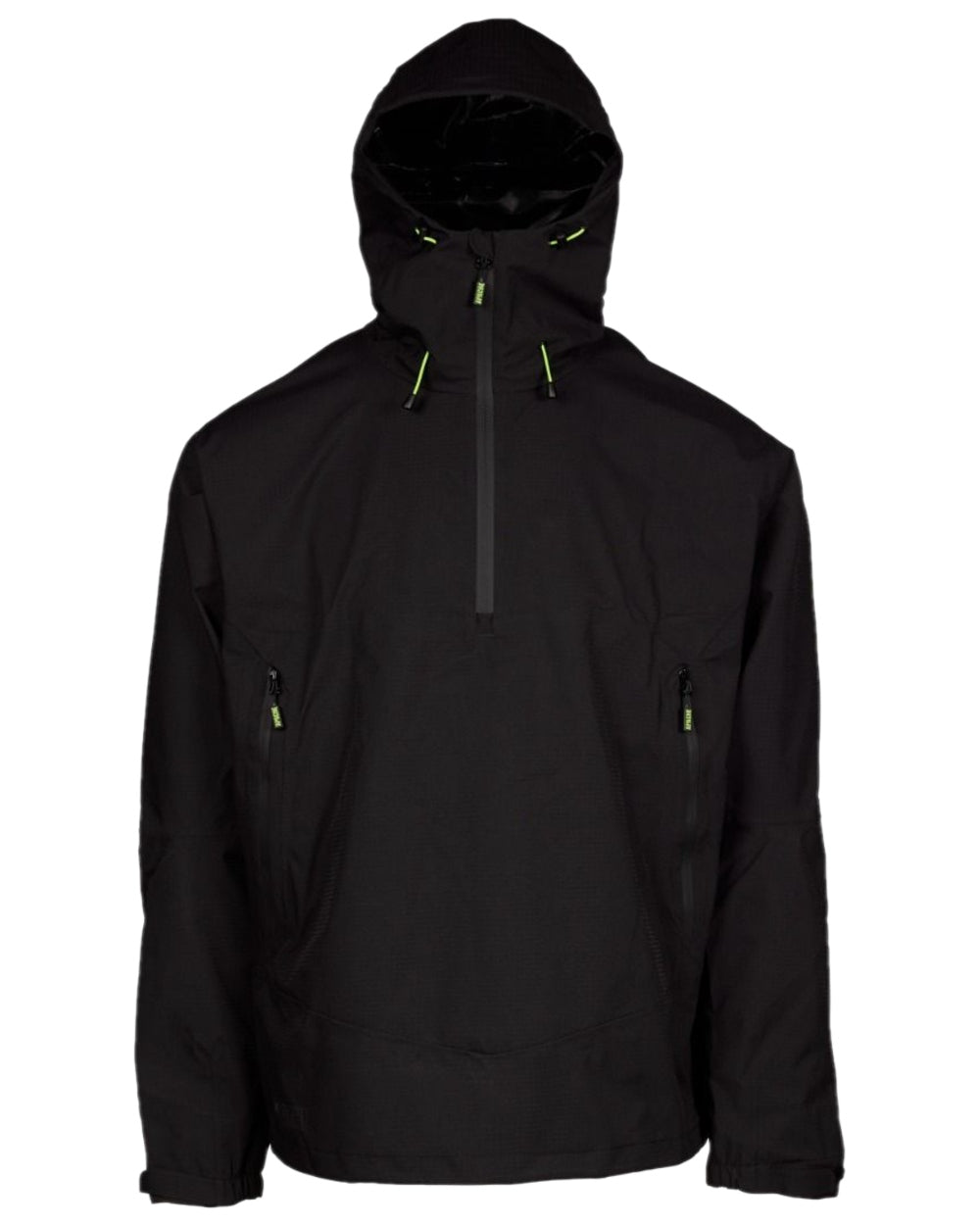 Black Coloured Apache Mens White Rock Rain Jacket on white background 