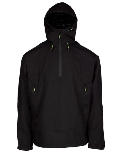 Black Coloured Apache Mens White Rock Rain Jacket on white background 