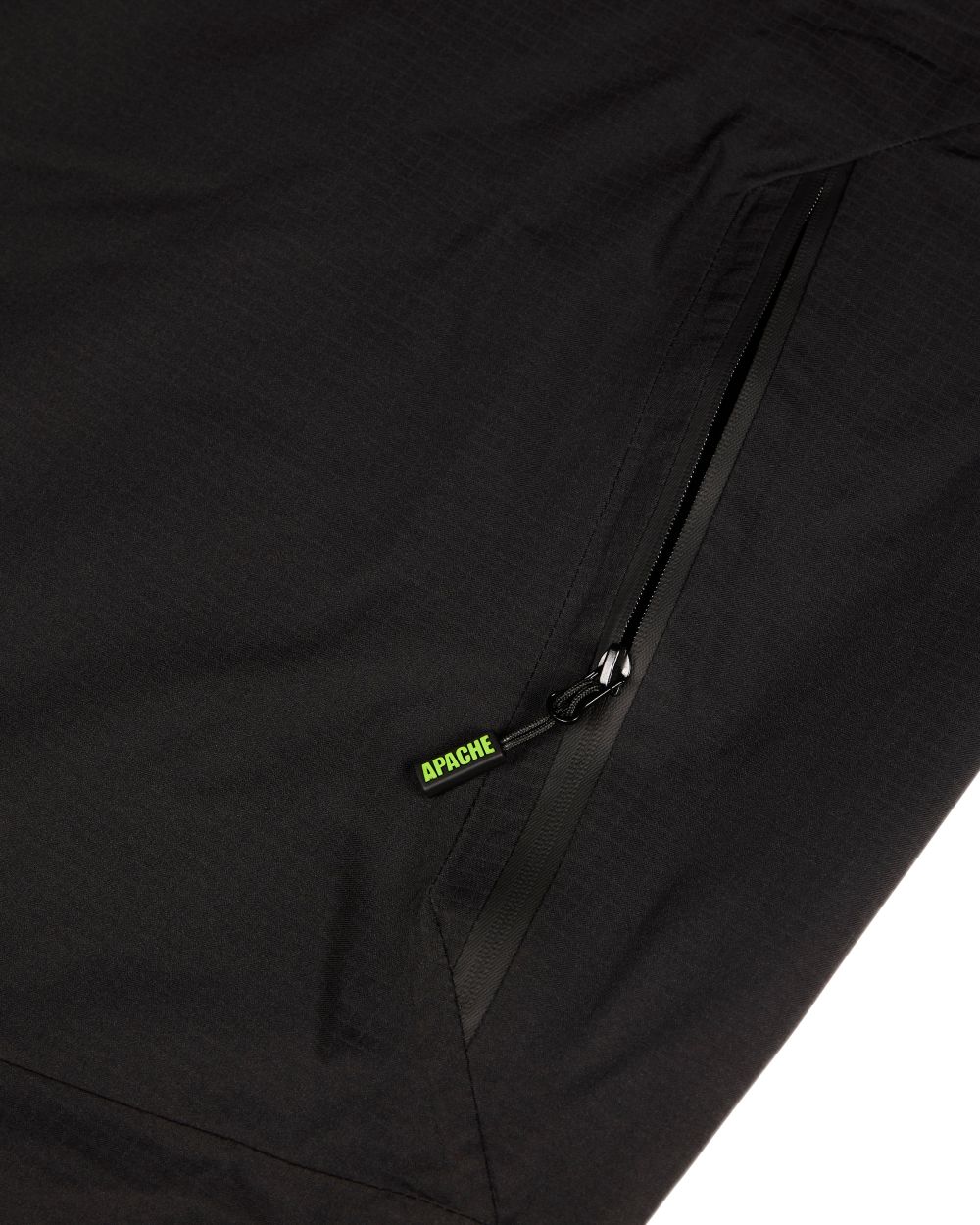 Black Coloured Apache Mens White Rock Rain Jacket on white background 