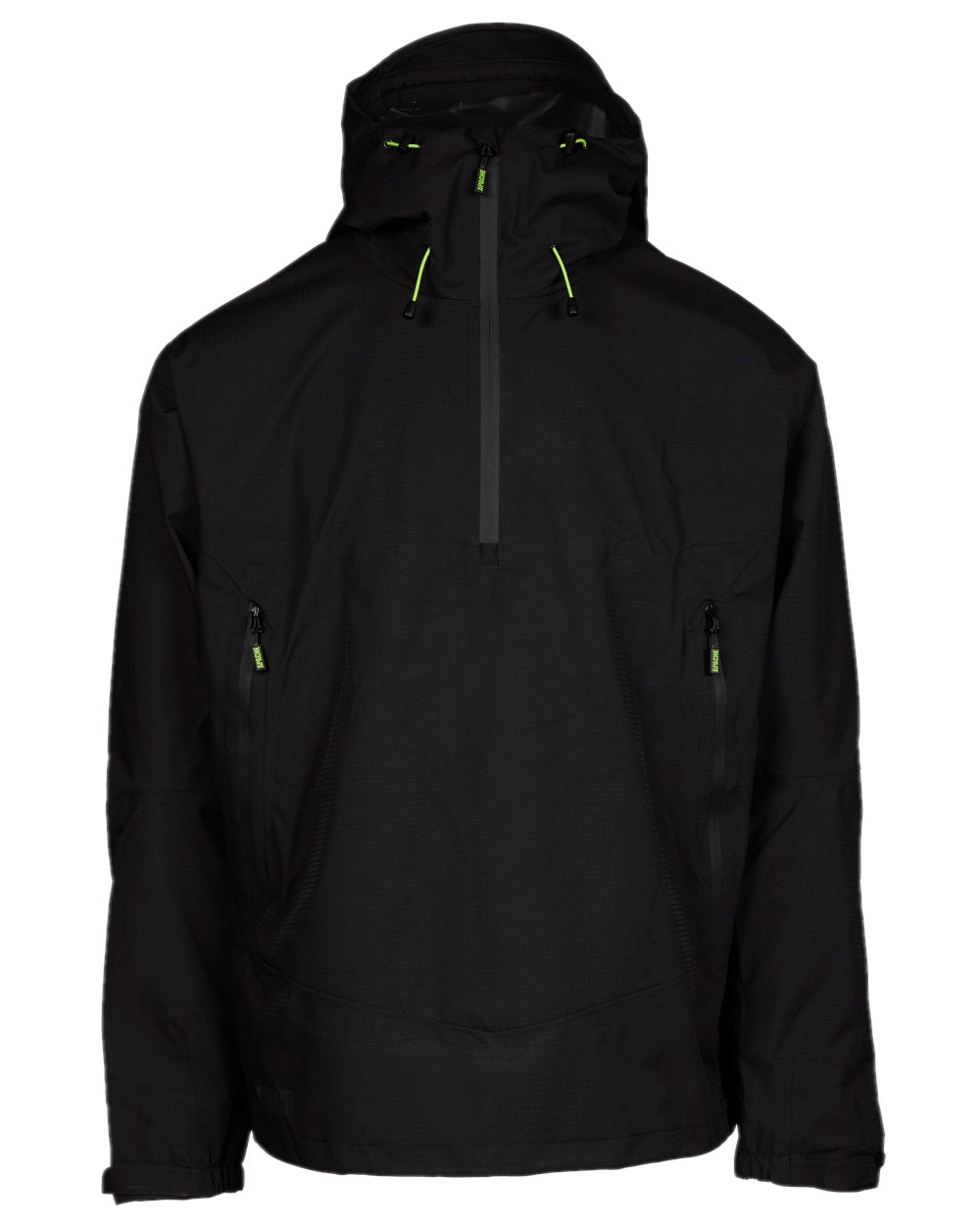 Black Coloured Apache Mens White Rock Rain Jacket on white background 