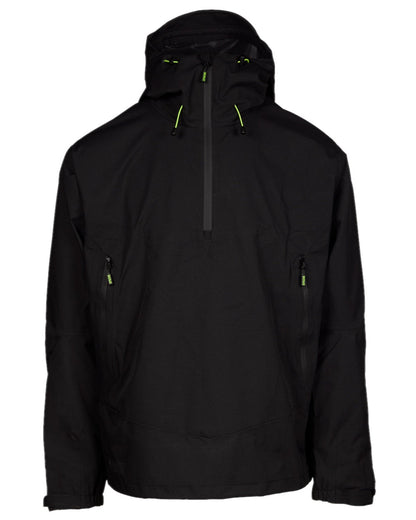 Black Coloured Apache Mens White Rock Rain Jacket on white background 