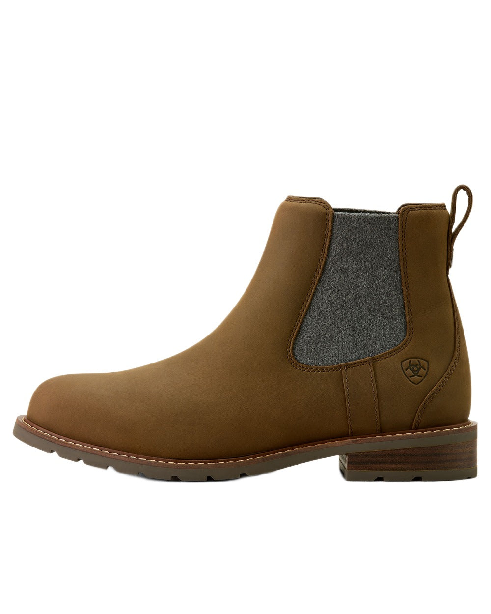 Palm Brown coloured Ariat Wexford Waterproof Boots on white background 