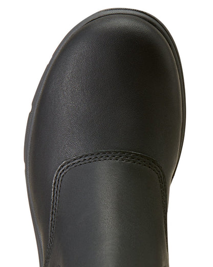 Black coloured Ariat Womens Barnyard Twin Gore II Waterproof Boot on white background 