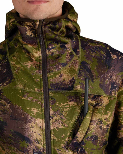 Axis Forest Coloured Harkila Deer Stalker Camo Fleece Hoodie On A White Background