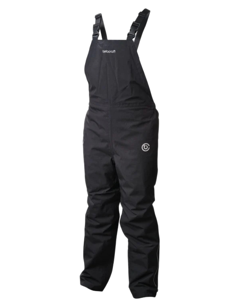 Black coloured Betacraft Childrens ISOJNR Bib Overtrousers on white background 