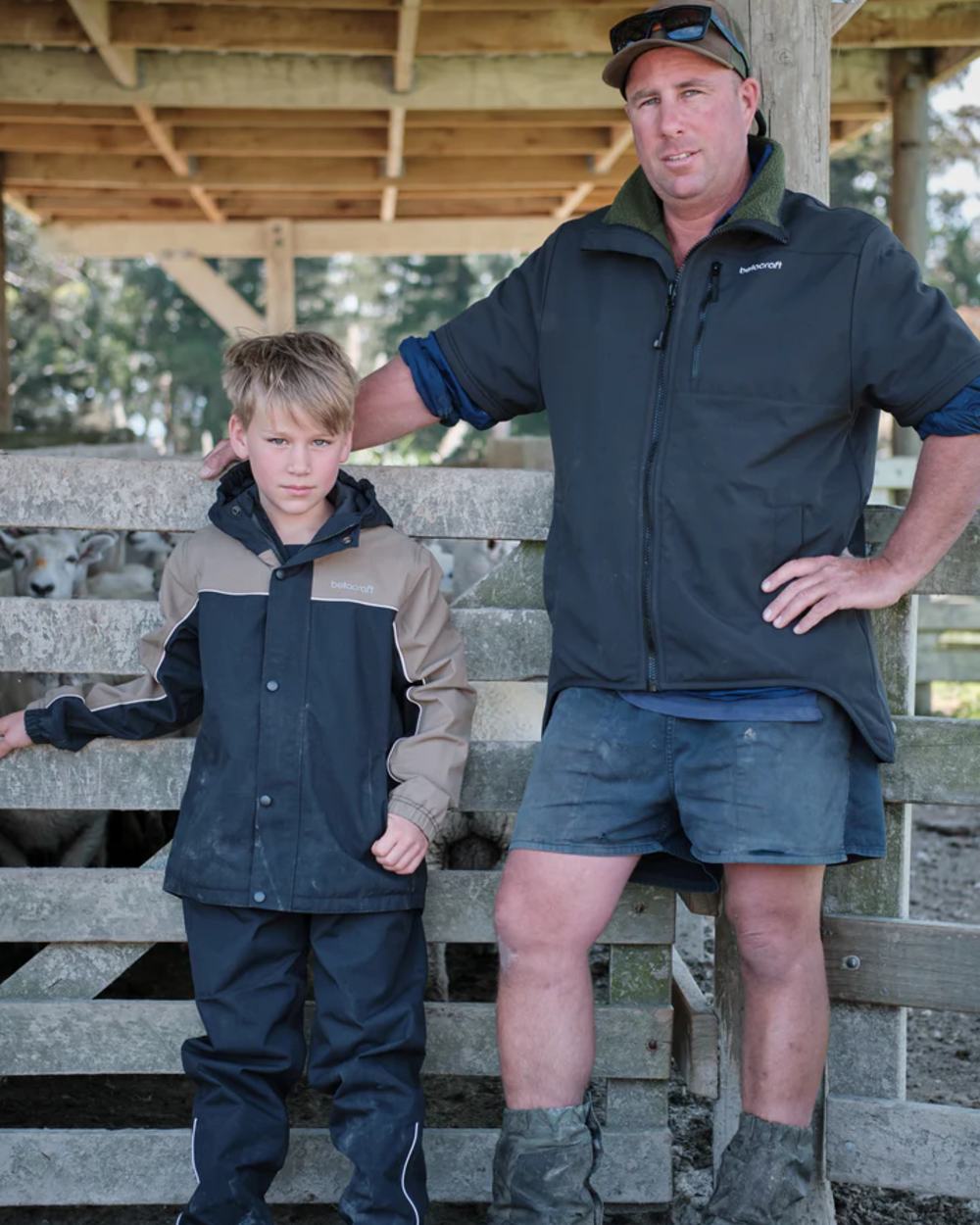 Black Mushroom coloured Betacraft Childrens ISOJNR Jacket on outdoor background 