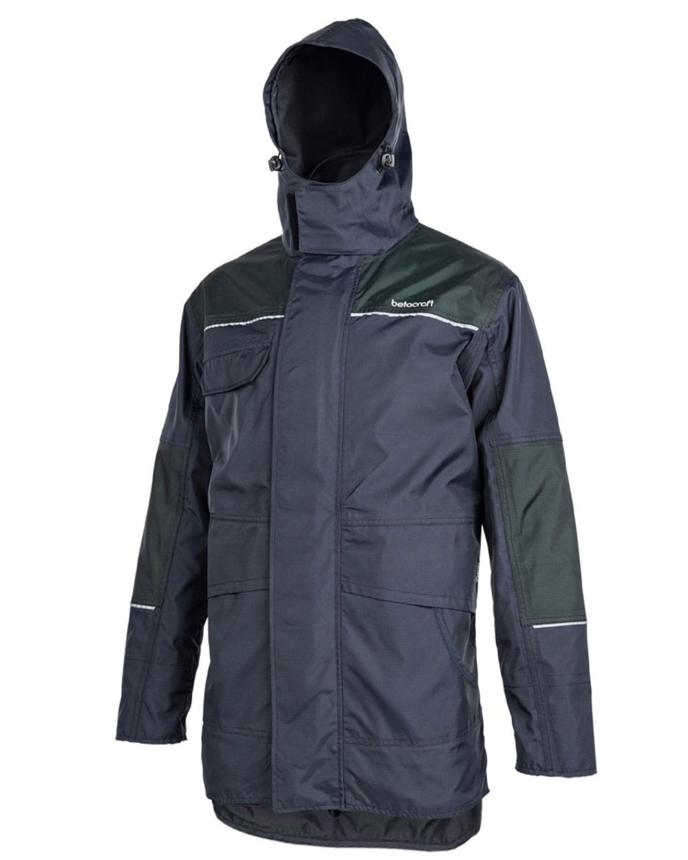 Black Moss coloured Betacraft ISO940 ECO Hurricane Jacket on white background 