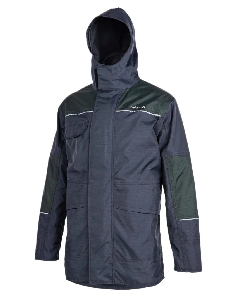 Black Moss coloured Betacraft ISO940 Eco Elite Parka on white background 