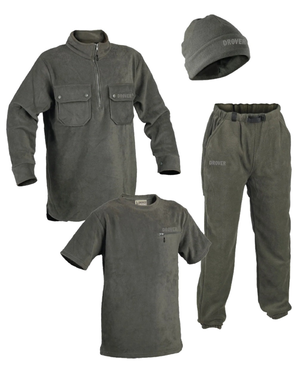 Olive coloured Betacraft Mens Drover Fleece Pack on white background 