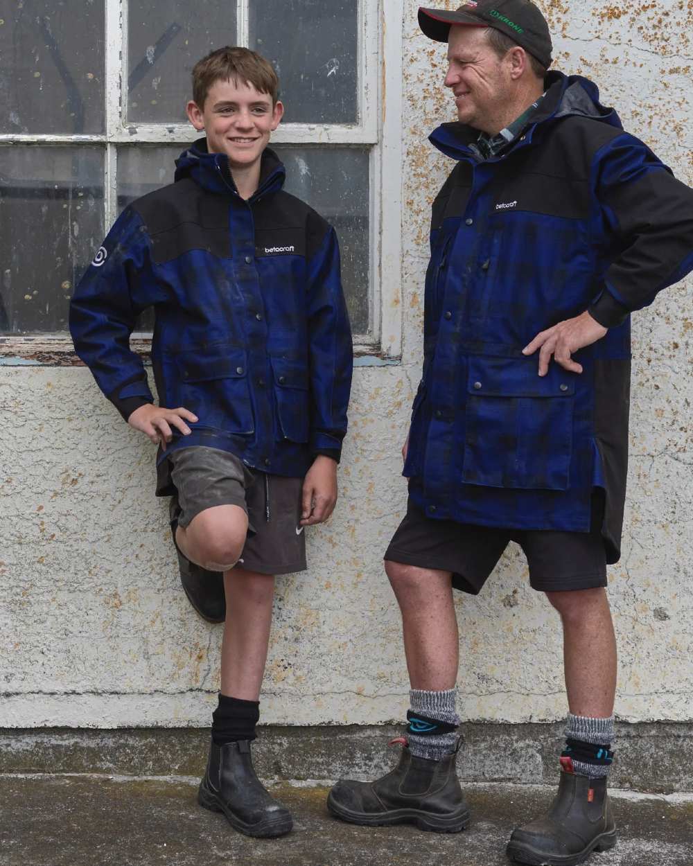 Blue Black Coloured Betacraft Mens Heritage Jacket on outdoor background 