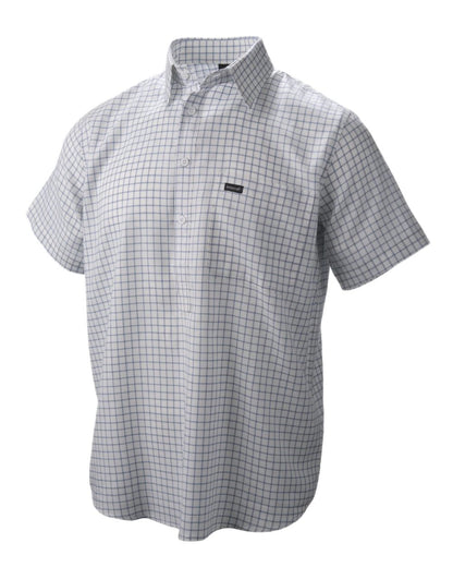 Cream Cool Blue Coloured Betacraft Mens Horizon Short-Sleeved Shirts on white background 
