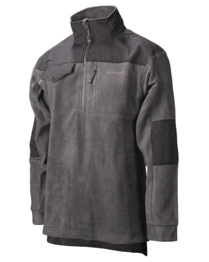 Black Asphalt coloured Betacraft Quest Eco Fleece Half Zip Top on white background 