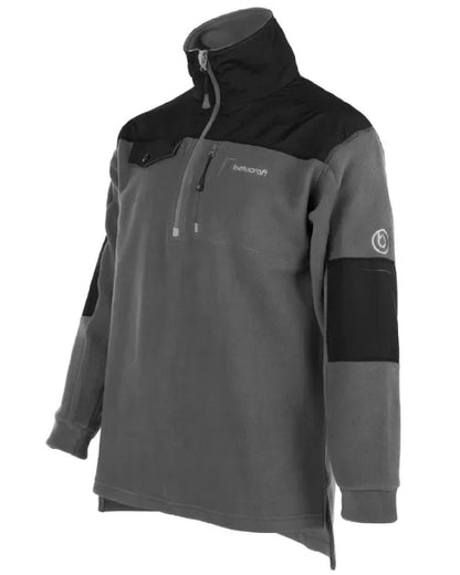 Grey Black coloured Betacraft Quest Fleece Half Zip Sweater on white background 