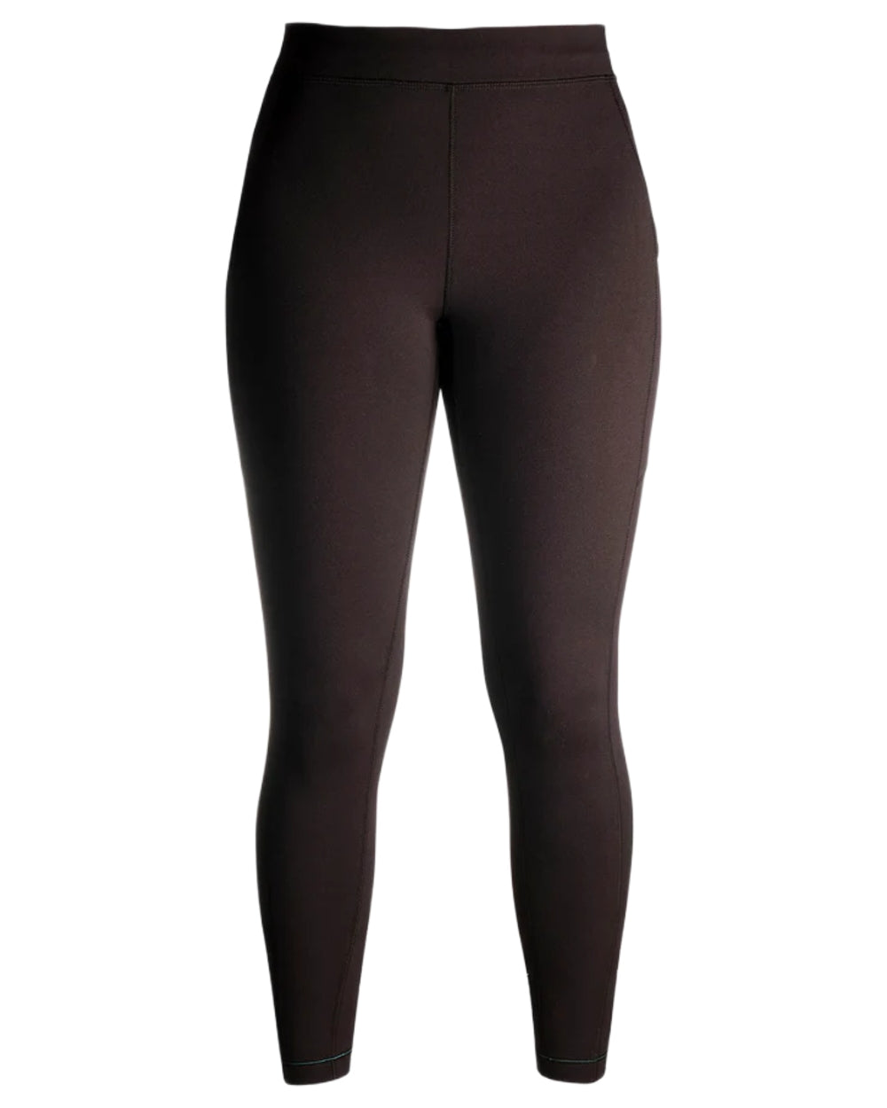 Jet Black coloured Betacraft Womens Baltic Fleece Tights on white background 