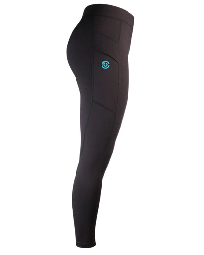 Jet Black coloured Betacraft Womens Baltic Fleece Tights on white background 