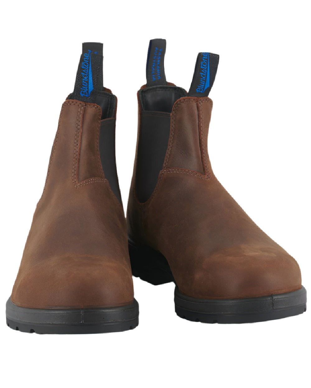 Antique Brown coloured Blundstone 1477 Antique Brown Waterproof Boots on white background 