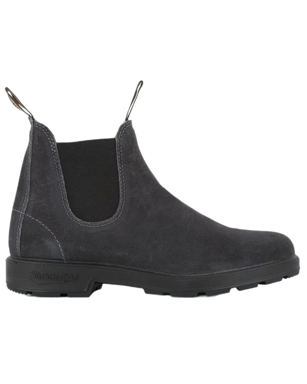 Steel Grey coloured Blundstone 1910 Steel Grey Suede Leather Chelsea Boots on white background 